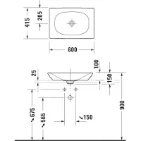 Duravit 2358600000 Aufsatzbecken 600mm Viu Weiß ohne