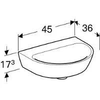 Geberit 500497011 Renova Handwaschbecken, 45x36cm