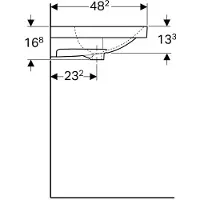 Geberit 500623012 Acanto Waschtisch m. Ablg., 90x48cm