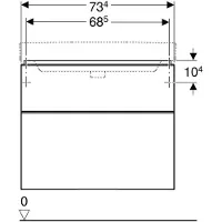 Geberit Smyle Square Waschtischunterschrank, 500353, 734x617x470mm, mit 2 Schubladen, 500.353.JL.1, Farbe: Sand-grau Hochglanz Lack