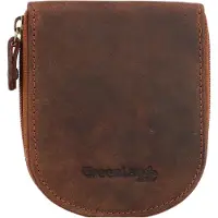 Greenland Nature Leder Wiener Schachtel Monte Coin Purse Brown braun