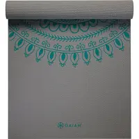 Gaiam - Yoga Mat 6 mm Premium Longer/Wider - Yogamatte Gr 198 x 66 x 0,6 cm grau/türkis