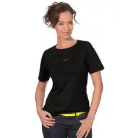 Trigema T-Shirt "T-Shirt DELUXE Baumwolle mit Kristallsteinen", Damen, Gr. L, schwarz, Single Jersey, 100% Baumwolle, Basic, lang, Rundhals, Shirts T-Shirt