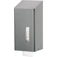 Ophardt hygiene SanTRAL BUU 1 Toilettenpapierspender, Hochwertiger Spender für die Einzelblatt-Entnahme, Edelstahl, geschliffen, E