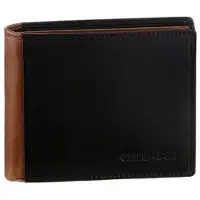 Chiemsee Leder Geldbörse Houston RFID Wallet With Flap Black / Cognac schwarz braun
