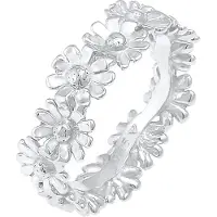 Elli Silberring "Ring Bandring Blüte Blume Flower Hippie 925 Silber" Gr. 52, silber, Fingerringe, Damen, 52, Silber 925 (Sterlingsilber), Silberring