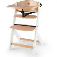 Kinderkraft ENOCK 3-in-1 Kinderhochstuhl - Verstellbar - Ab 6 Monaten bis 10 Jahre - 3-Punkt-Gurt - Abnehmbares Tablett - Holz - Weiß