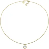 Elli Choker PREMIUM "Halskette Choker mit Glas Kristalle Weiß 925 Sterling Silber" Gr. 36, gold, Halsketten, Damen, mit Steinen, Silber 925 (Sterlingsilber), Choker
