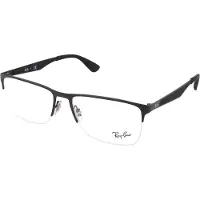 Ray-Ban Ray Ban 0RX6335 Herren-Brille inkl. Gläser Halbrand Quadratisch Metall-Gestell 56/17/145, schwarz