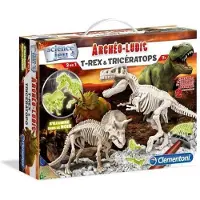 Clementoni Dinosaurier Archéo Ludic - T-Rex & Triceratops Phosphorescent