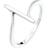 Elli Silberring "Ring Geo Form Geschwungen 925 Sterling Silber" Gr. 52, silber, Fingerringe, Damen, 52, Silber 925 (Sterlingsilber), Silberring