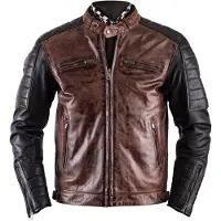 Helstons Cruiser Rag Camel Schwarz CE Jacke Größe L