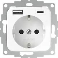 USB Steckdose Mit 2 Rw Glänz. (Jp-5503F Si 15W 3,0A)