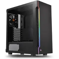 Thermaltake H200 TG RGB, Midi Tower, PC, Schwarz, ATX, micro ATX, Mini-ITX, SPCC, 18 cm