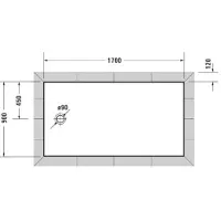 Duravit Rechteck-Duschwanne Tempano 170x90x5cm, bodenbündig, Antislip, weiß