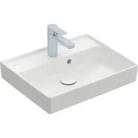 Villeroy & Boch Collaro Handwaschbecken, 1 Hahnloch, ohne Überlauf, ungeschliffen, 500x400mm, 433451RW, Farbe: Stone White CeramicPlus