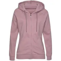 LASCANA Trainingsjacke ACTIVE, Damen, Gr. XS (32/34), rosa (altrosa), Interlock, Obermaterial: 100% Baumwolle, unifarben, bequem hüftlang, Bündchen, Jacken Trainingsjacke, mit Logo Tape an den Ärmeln