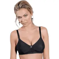 Susa Bügelloser BH "BH ohne Bügel Santorin", Damen, Gr. 75, Cup B, schwarz, Stoff, Obermaterial: 42% Polyamid PA. 16% Elasthan EL., BHs Bügelloser BH