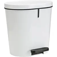 Sunware Treteimer Zamora 8 Liter weiß - Kunststoff Mülleimer Badezimmer