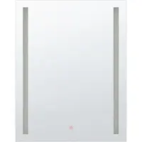 Beliani Badspiegel Silber 60 x 80 cm Kunststoff mit LED Beleuchtung mit Ausstrahlung Rechteckig Klassisch