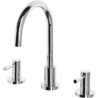 Beliani Wasserhahn Silber aus Messing Chrom mit zwei separaten Griffen Badezimmer/ Armaturen/ Badarmaturen Modernes Design