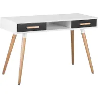 Beliani Schreibtisch Weiß mit Grau 120 x 45 cm Matt Modernes Design