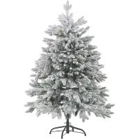 Beliani Weihnachtsbaum 120 cm Weiß Schneebedeckt mit Kunstschnee und Ständer Weihnachtszeit/ Weihnachten/ Wohnzimmer Modern
