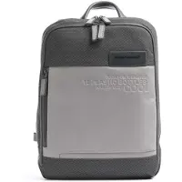 Piquadro Ade Laptoprucksack aus recyceltem Stoff grau