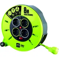 Masterplug 61266, 8 m, Typ H, Grau, 4 AC-Ausgänge, Grün, 1 Stück(e)