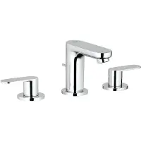 GROHE Eurosmart Cosmopolitan 3-Loch Waschtischbatterie, Ausladung 89mm, Zugstangen-Ablaufgarnitur, 20187000