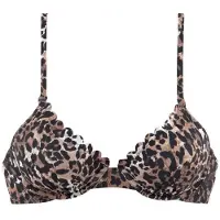 LASCANA Bügel-Bikini-Top "Lexa", Damen, Gr. 38, Cup B, braun (braun, bedruckt), Polyamid, Bikini-Oberteile Bügel-Bikini-Top, mit Wattierung und Muschelkante