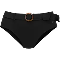 s.Oliver Highwaist-Bikini-Hose "Rome", Damen, Gr. 44, N-Gr, schwarz, Microfaser, Polyamid, unifarben, Badehosen Highwaist-Bikini-Hose, mit abnehmbarem Gürtel