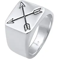 KUZZOI Ring Herren Siegelring Matt Basic Pfeil 925 Silber Kuzzoi Silber