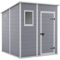 Keter Manor Pent grigio - Gartenhaus - Mit Frontfenster - 183.5x185x200 cm