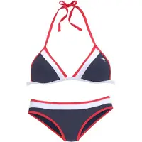Kangaroos Triangel-Bikini "Energy", Damen, Gr. 34, Cup A/B, blau (marine), Xtra Life LYCRA, Colorblocking, Farbeinsätze, Bikini-Sets Triangel-Bikini, im Colourblocking-Style, Topseller