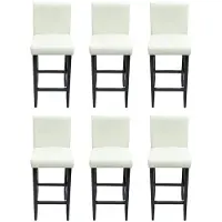 vidaXL Barhocker 6 Stk. Weiß Kunstleder