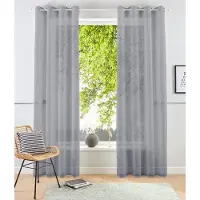 Otto Home Gardine "XANA 1er- und 2er Pack mit Ösen, Topseller" Gr. 1, grau, B:145cm H:145cm, Voile, Polyester, Gardinen, Gardine, einfarbig, 1 bzw. 2er Set, pflegeleicht, Kundenliebling