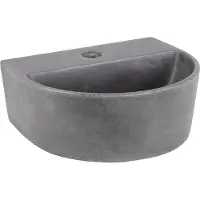 Differnz Demi Handwaschbecken - Gäste-WC-Waschbecken aus Beton - Halbrunde Form - Wandmontage - Kompaktes Modell - Dunkelgrau - Maße 30 x 25 x 11 cm - Geeignet für kleine Gäste-WCs