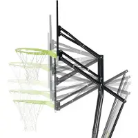 Exit Galaxy Basketballkorb Outdoor mit Ständer zur Bodenmontage, mit Ring und Netz, in 5 Höhen verstellbar bis 305 cm