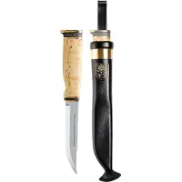 Marttiini Suomi-Finland 548018W Polished 1.4034, Bronze Curly Birch, Fahrtenmesser