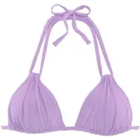 s.Oliver Triangel-Bikini-Top "Spain", Damen, Gr. 34, Cup A/B, lila, Microfaser, Microfaser, unifarben, Bikini-Oberteile Triangel-Bikini-Top, mit Raffung und Doppelträger
