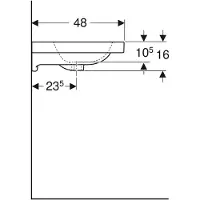 Geberit Waschtisch iCon Light 60x48cm, o. Hahnl., o. ÜL, weiß KeraTect