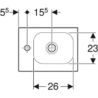 Geberit Handwaschbecken iCon Light 38x28cm, Hahnl. li, o. ÜL, weiß KeraTect