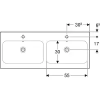 Geberit 501838002 iCon Light Doppelwaschtisch 120x48cm