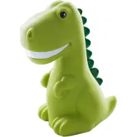 Dhink Kinderlampe Dino grün 16x10x9 cm mit 15-Minuten-Timer, Helligkeitsanpassung, Farbwechsel & Berührungsfunktion