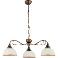 Jupiter Kronleuchter XSARA Modern Hohe Qualität 3-flammig Braun Handpatiniert E27 Stahl Weißglas Wohnzimmer Esszimmer Schlafzimmer Flur