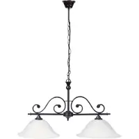 Rabalux 7777 Kronleuchter 2 Spots Dorothea, E27, schwarz-weiß, Mediterran, 72cm