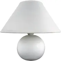 Rabalux 4901 Tischleuchte Ariel, E14, Keramik, weiß, rund, Standard, ø200mm