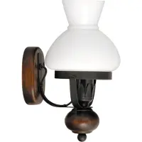 Rabalux 7077 Wandleuchte Petronel, E27-Holz, schwarz, rund, Klassisch, ø150mm