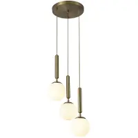 Rabalux 5353 Pendelleuchte 3 Spots Divina, E14, gold-weiß, rund, Modern, ø370mm